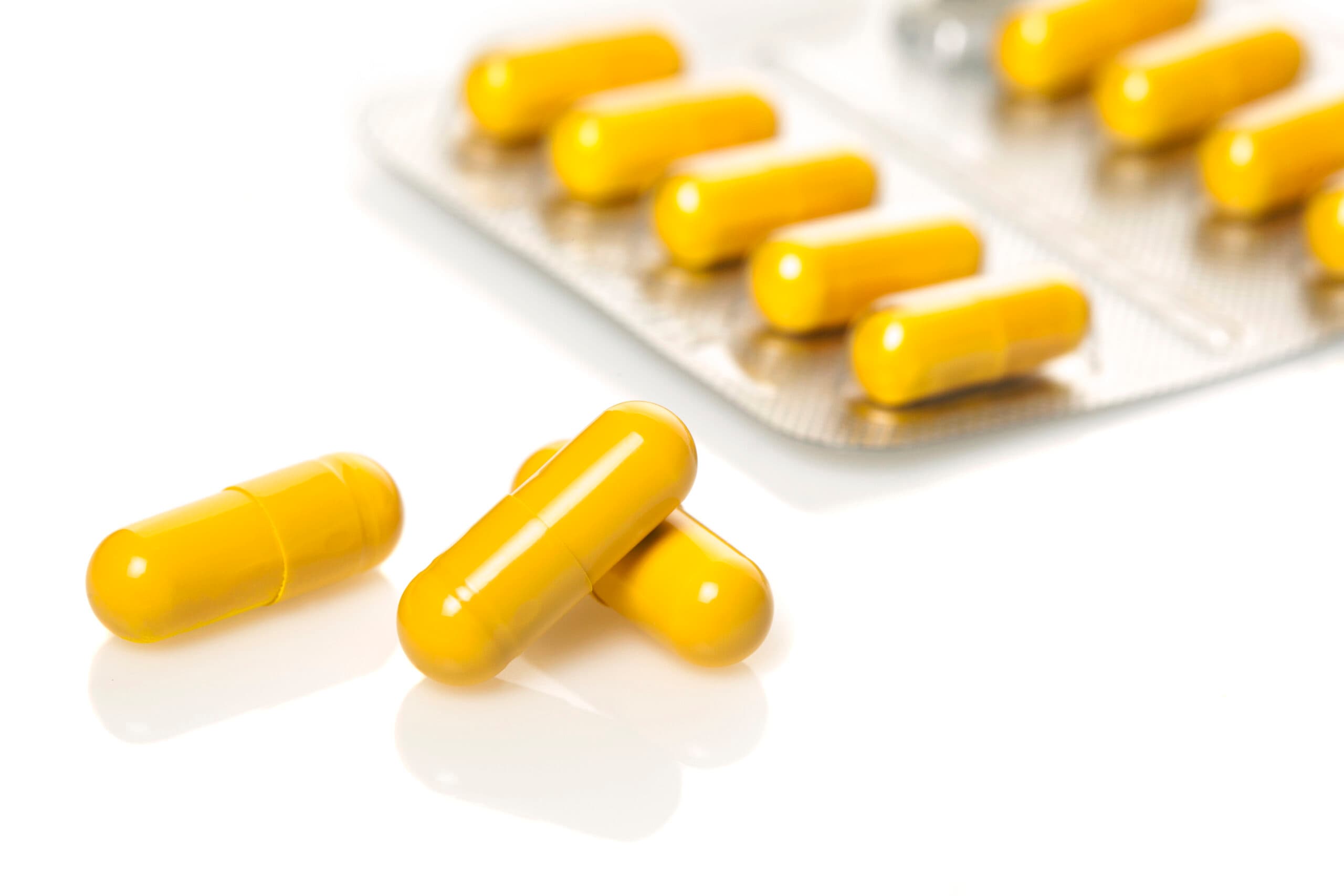 yellow capsule pills