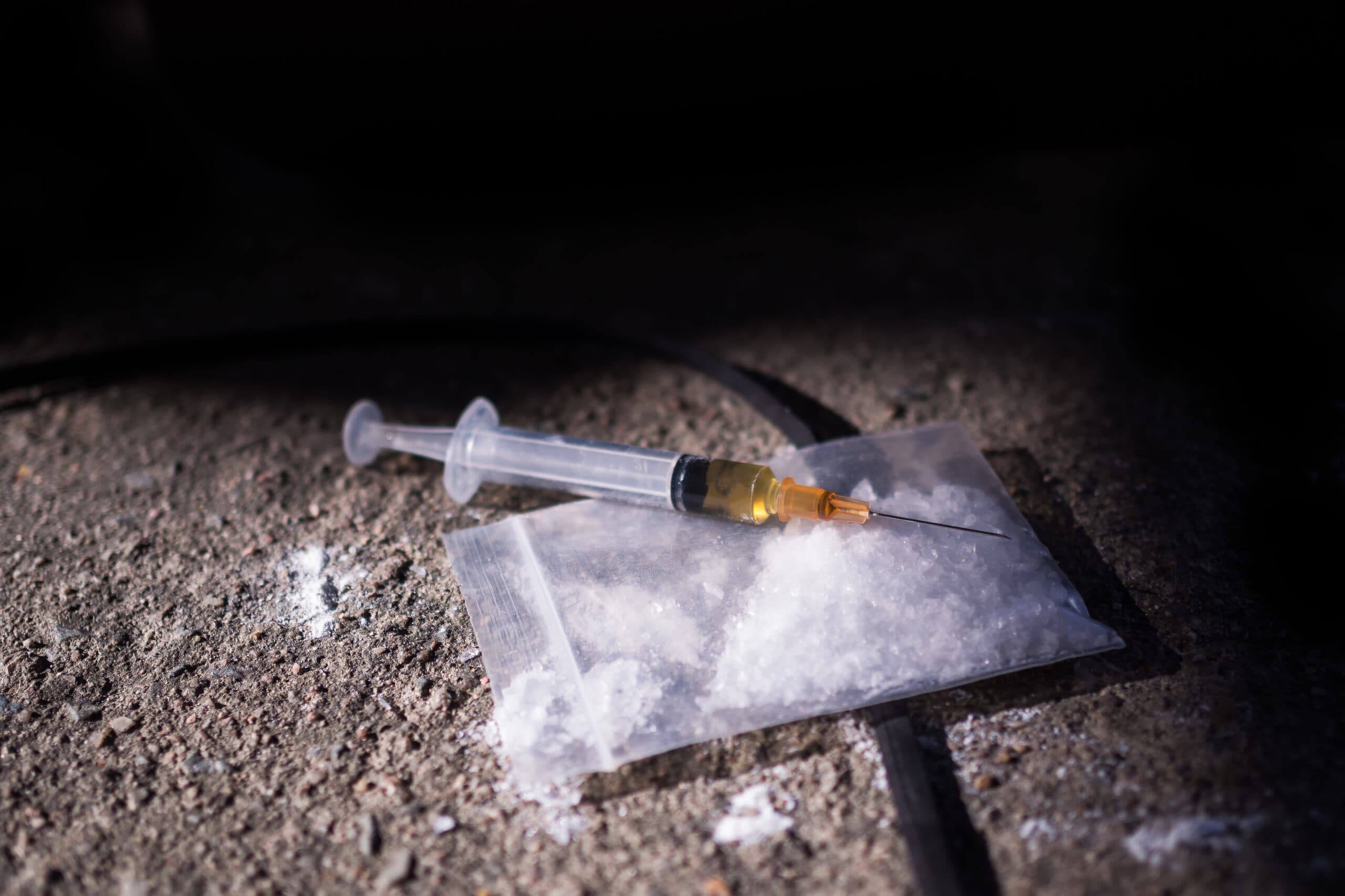 crystal meth in bag with syringe