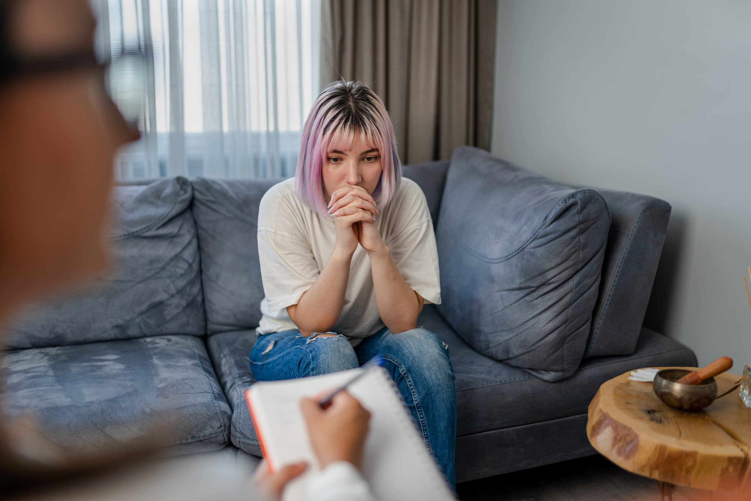 female patient in therapy