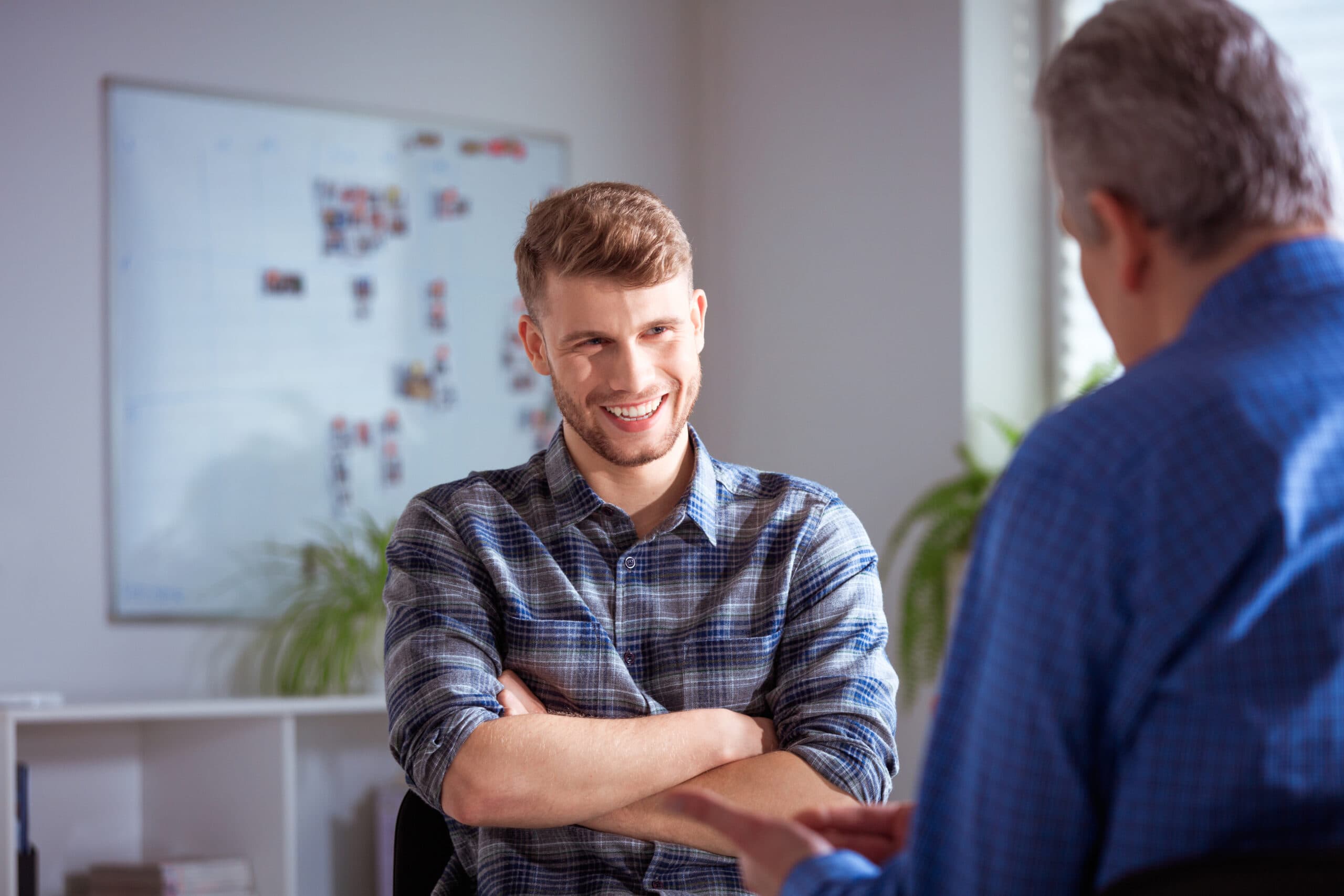 happy patient with therapist