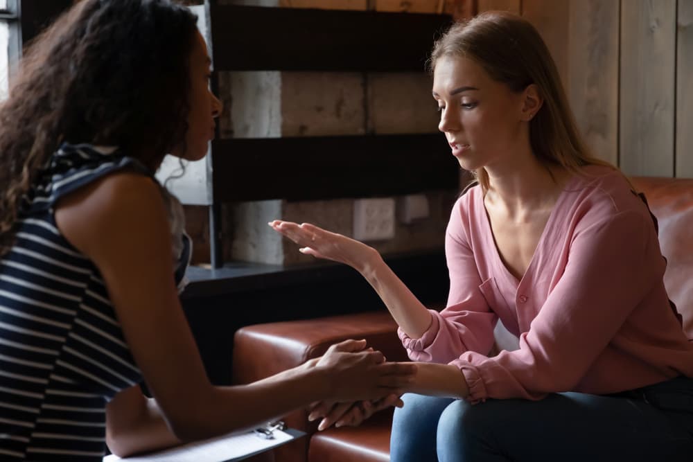 young women talking