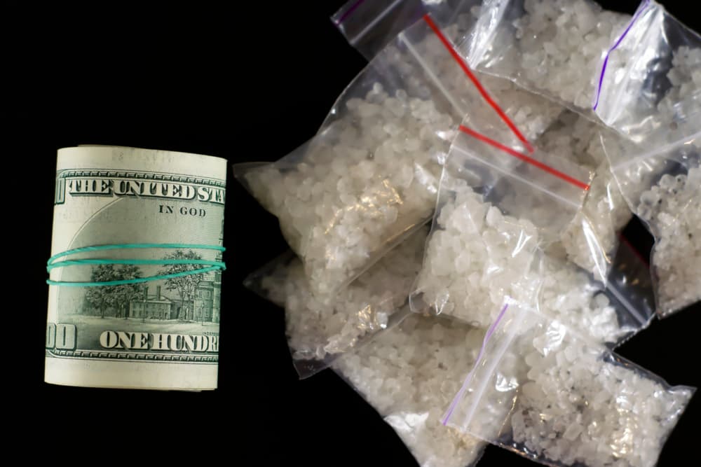 meth in bags with money