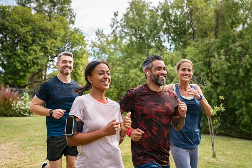 group running happy