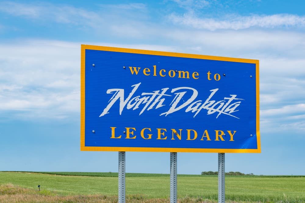 welcome to north dakota sign