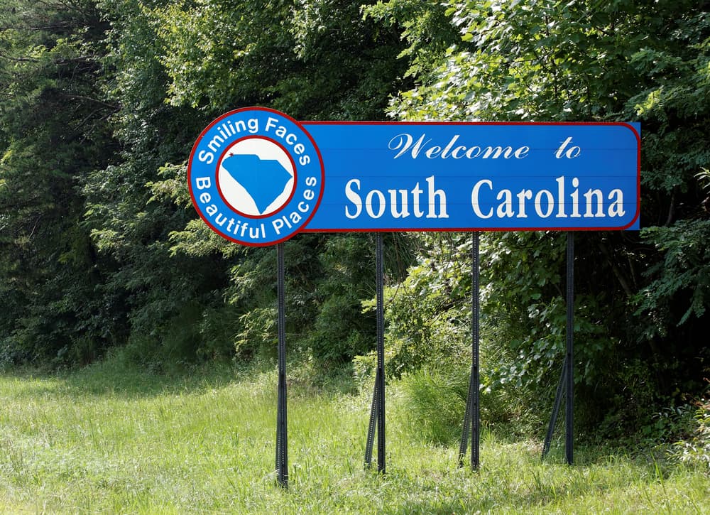 welcome to south carolina sign