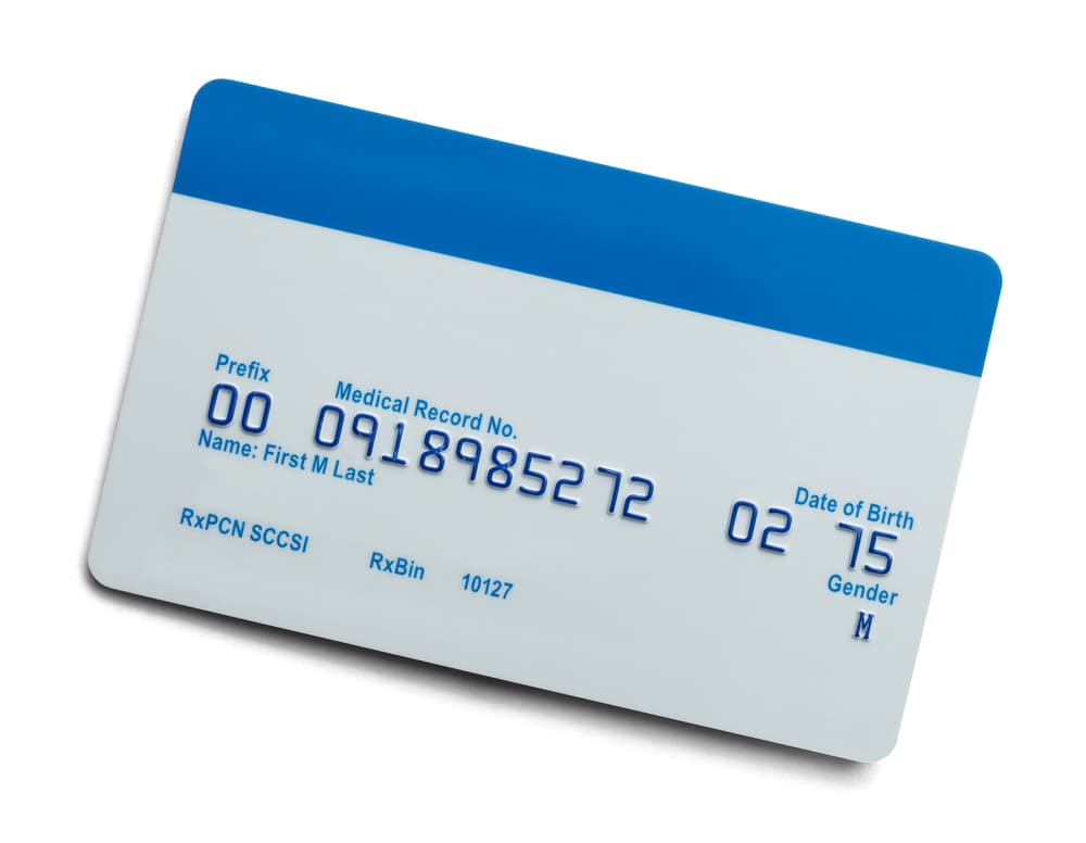 blank health insurance card