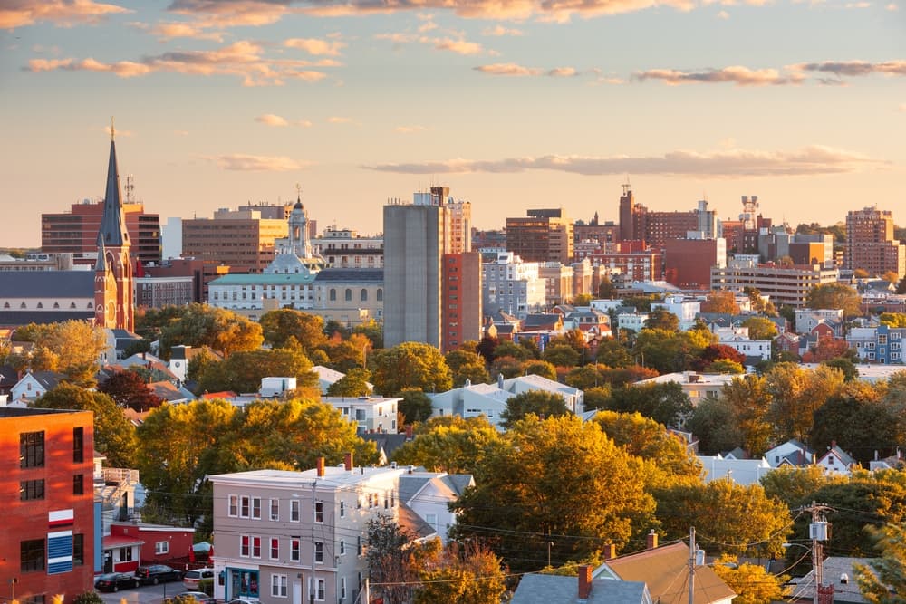 city skyline in Maine