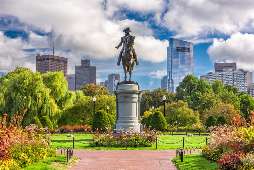 George Washington Monument at Public Garden in Massachusetts