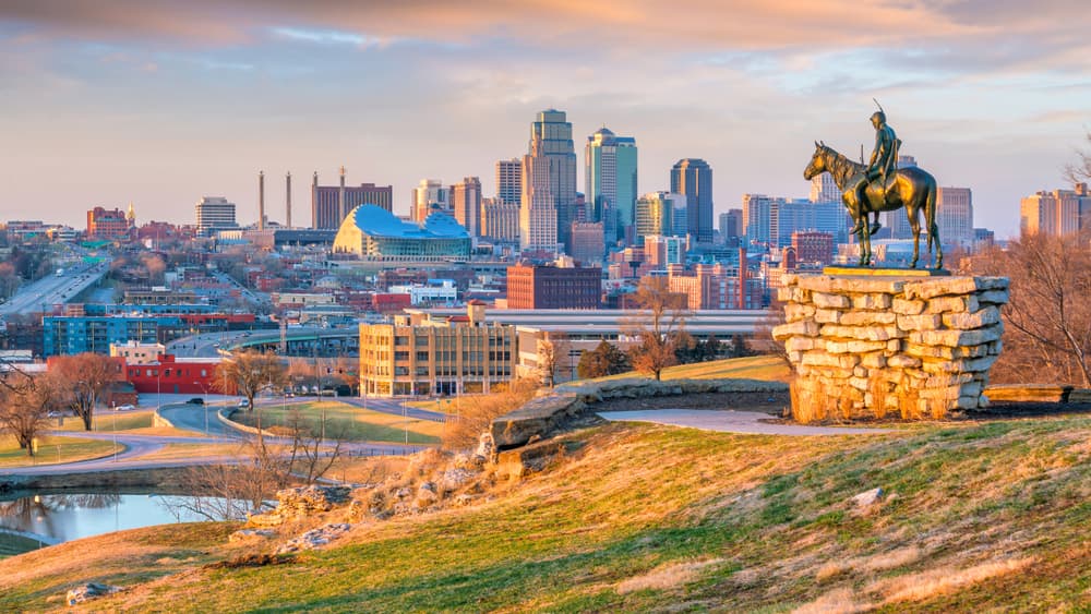 The Scout overlooking in downtown Kansas