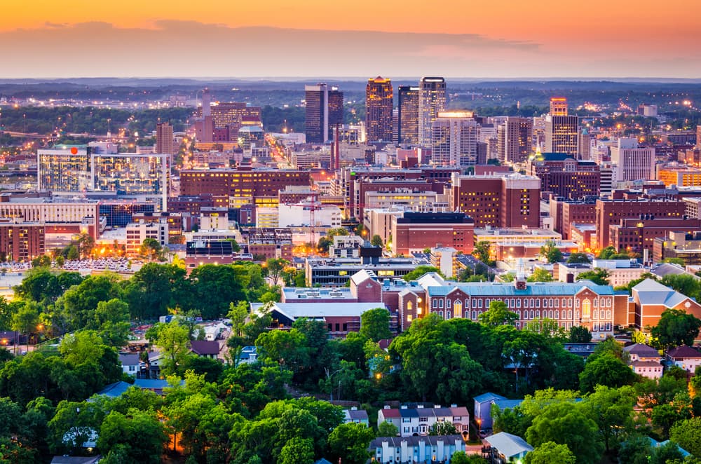 downtown city skyline in Alabama