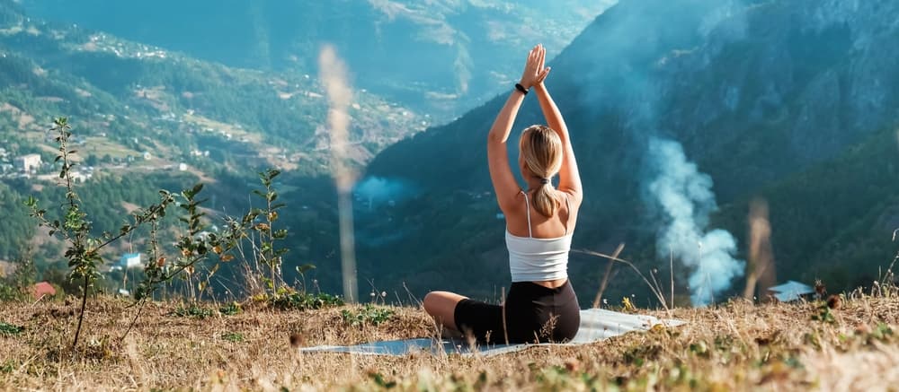 yoga in the mountains