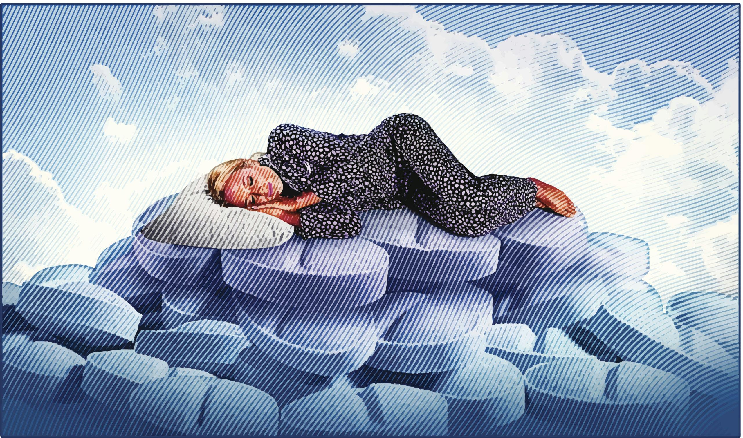 woman sleeping on alprazolam pills