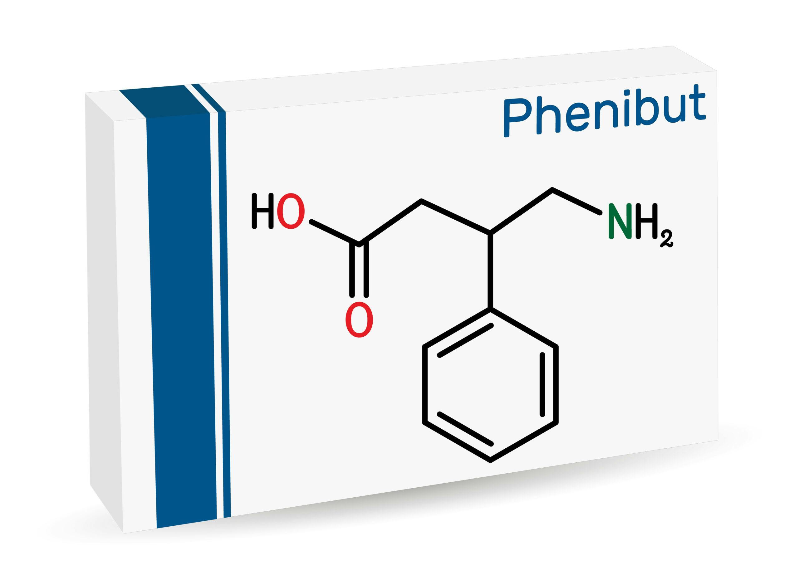 Phenibut molecule on box