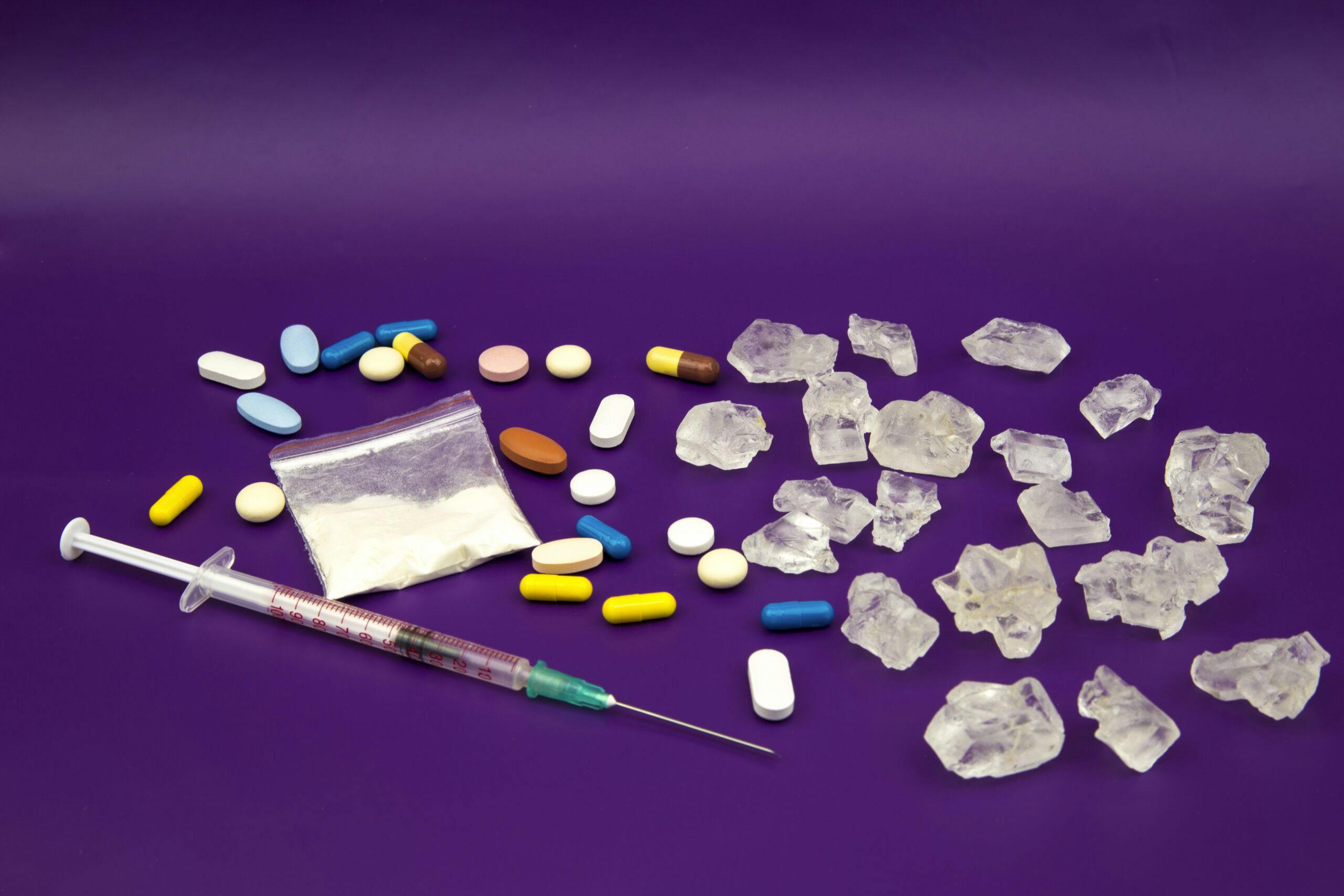 crystal meth pills and needle drugs