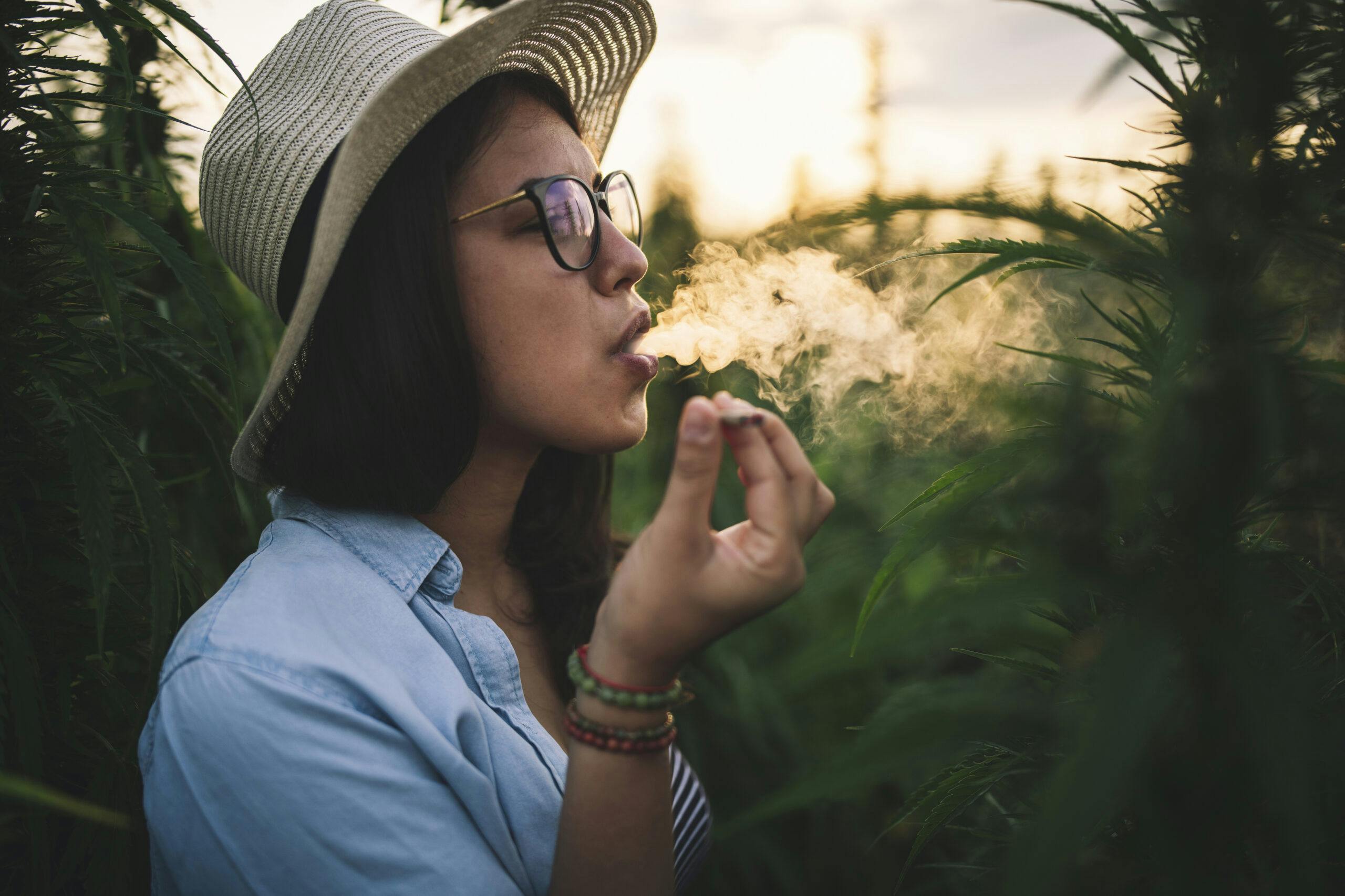 woman smoking weed marijuana joint