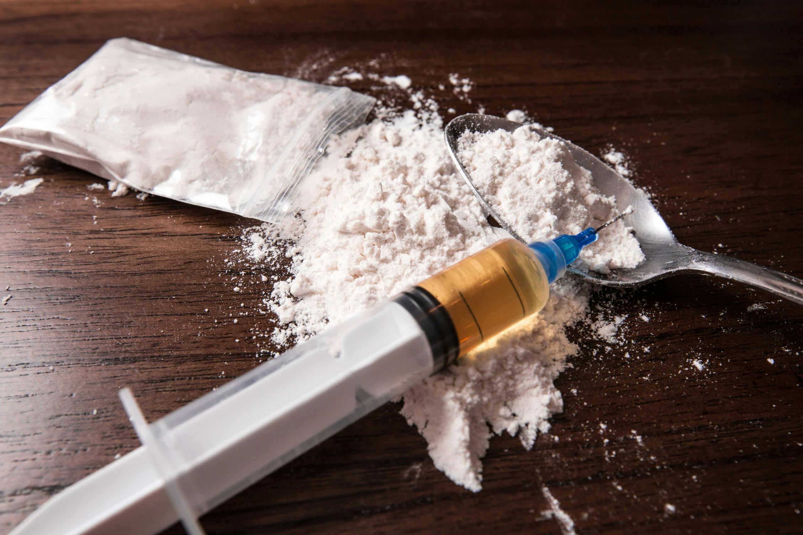 crack cocaine powder needle spoon