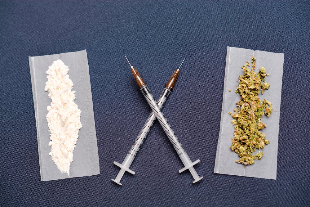 fentanyl and marijuana rolling papers hypodermic needles