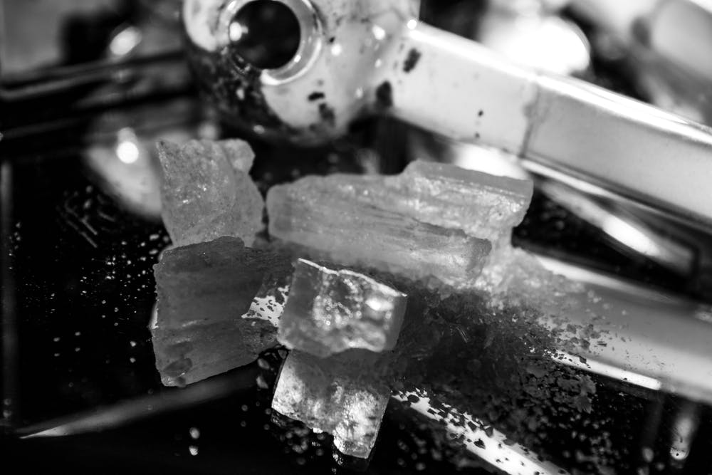 meth crystals and meth pipe