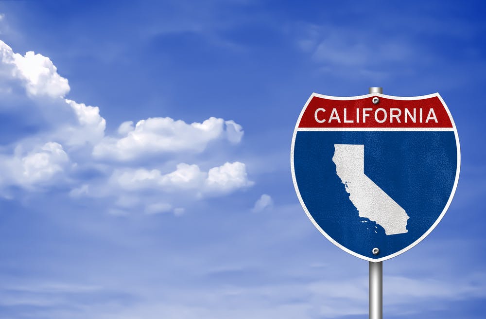 california road sign