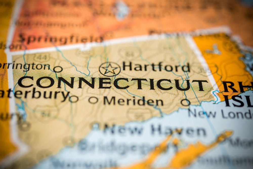 connecticut state map