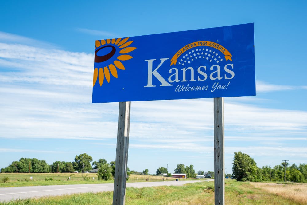 welcome to kansas sign