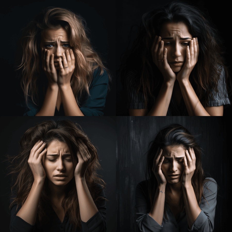 distressed woman sad upset despair